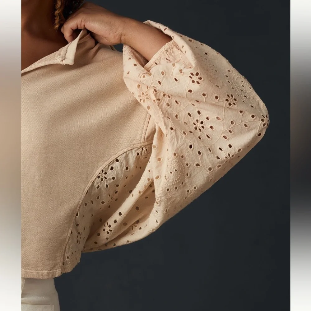 Pilcro Batwing Eyelet Sweatshirt Size XL
